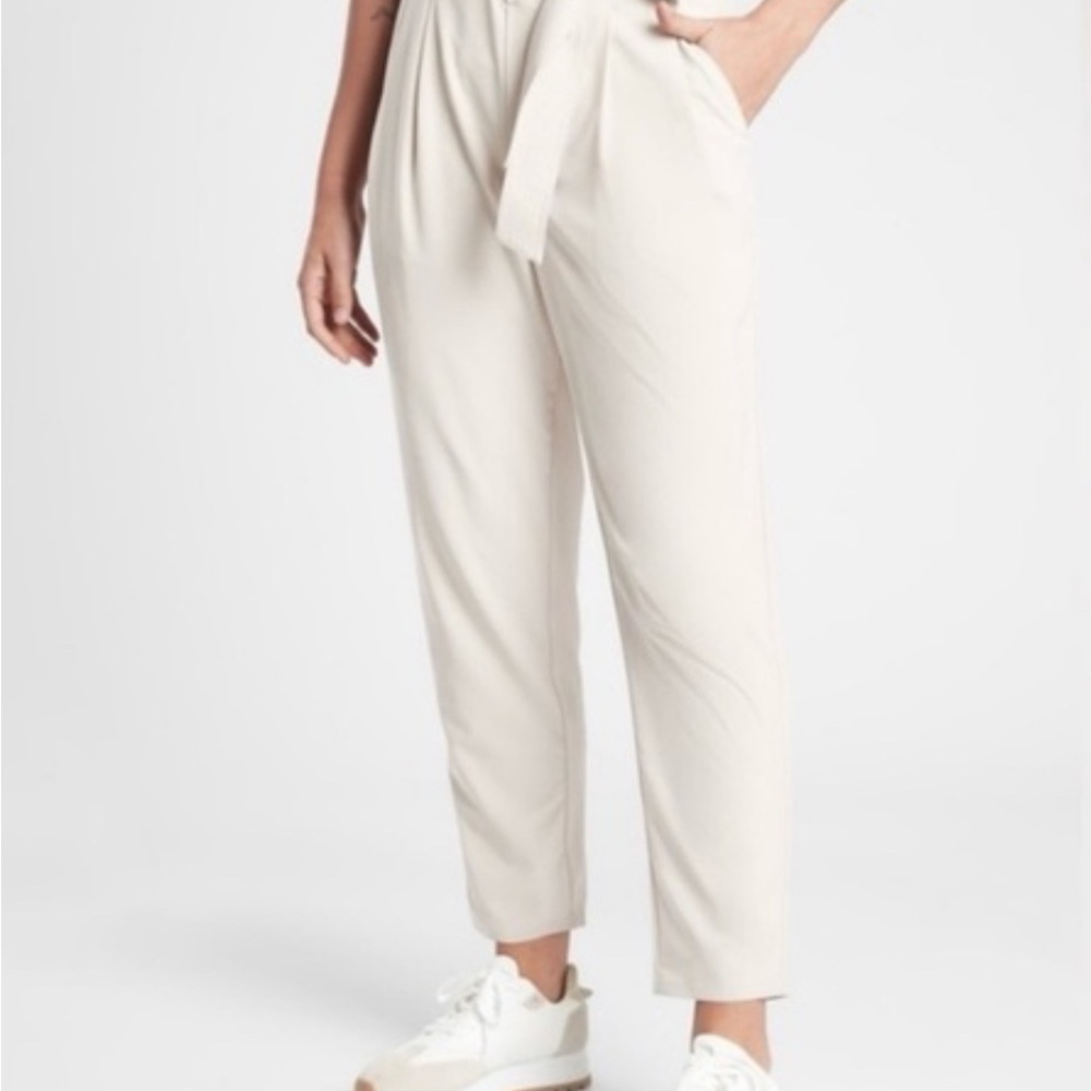 Athleta Pants & Jumpsuits Cream Ankle Pants Tie